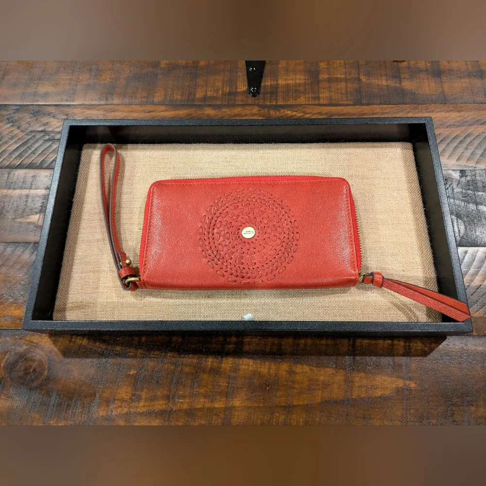 NWOT Lodis Red Leather RFID Wallet/wristlet - Picture 2 of 8